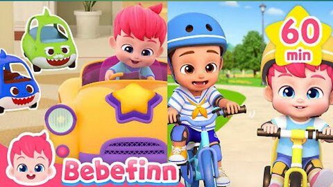 Baby Car VS Bike | Bebefinn Outdoor Play Songs and Nursery Rhymes