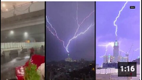 "Intense Rain, Wind, and Lightning Spectacle in Mecca, Saudi Arabia"