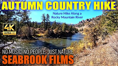 Autumn Country Hike: Nature Hike Along a Rocky Mountain River