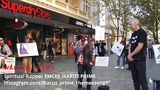 Spiritual Rapper Emcee Ikarus Prime steps up to the mic for an impromptu performance.