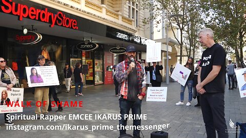 Spiritual Rapper Emcee Ikarus Prime steps up to the mic for an impromptu performance.