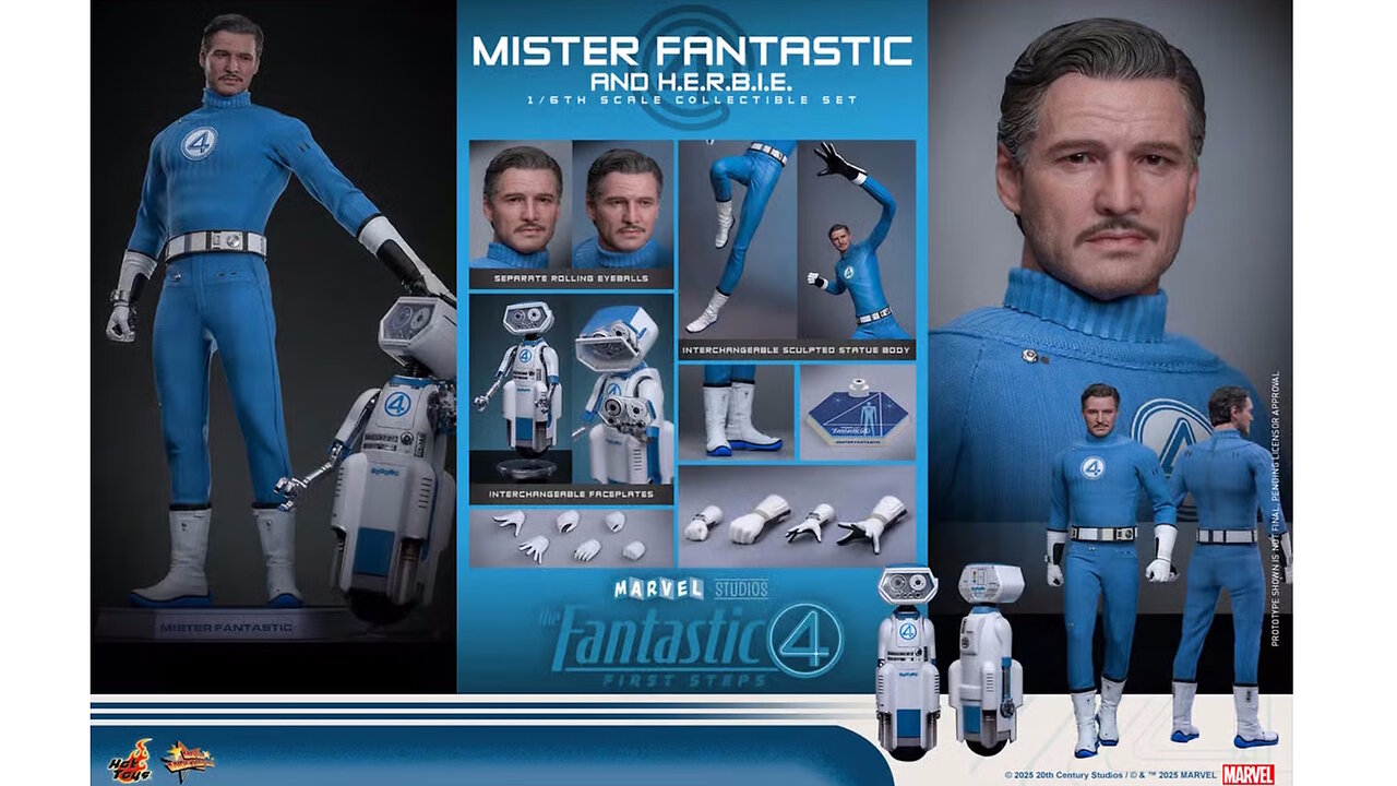 The Fantastic Four: First Steps - Mister Fantastic and H.E.R.B.I.E. 1/6 Scale [by Hot Toys]