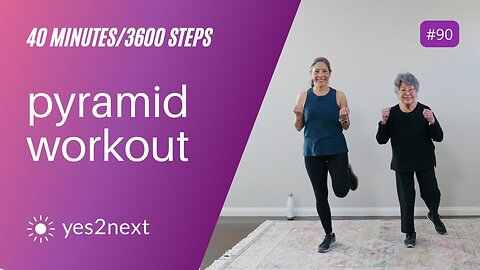 40 minute Pyramid Walking Workout 3600 steps Seniors, beginners