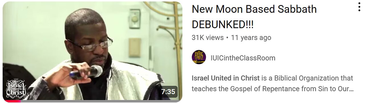 IUIC IS KEEPING THE CORRECT SABBATH THIS MONTH!