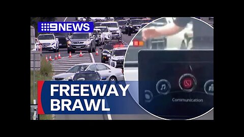 Wild knife brawl erupts on Melbourne freeway 9 News Australia