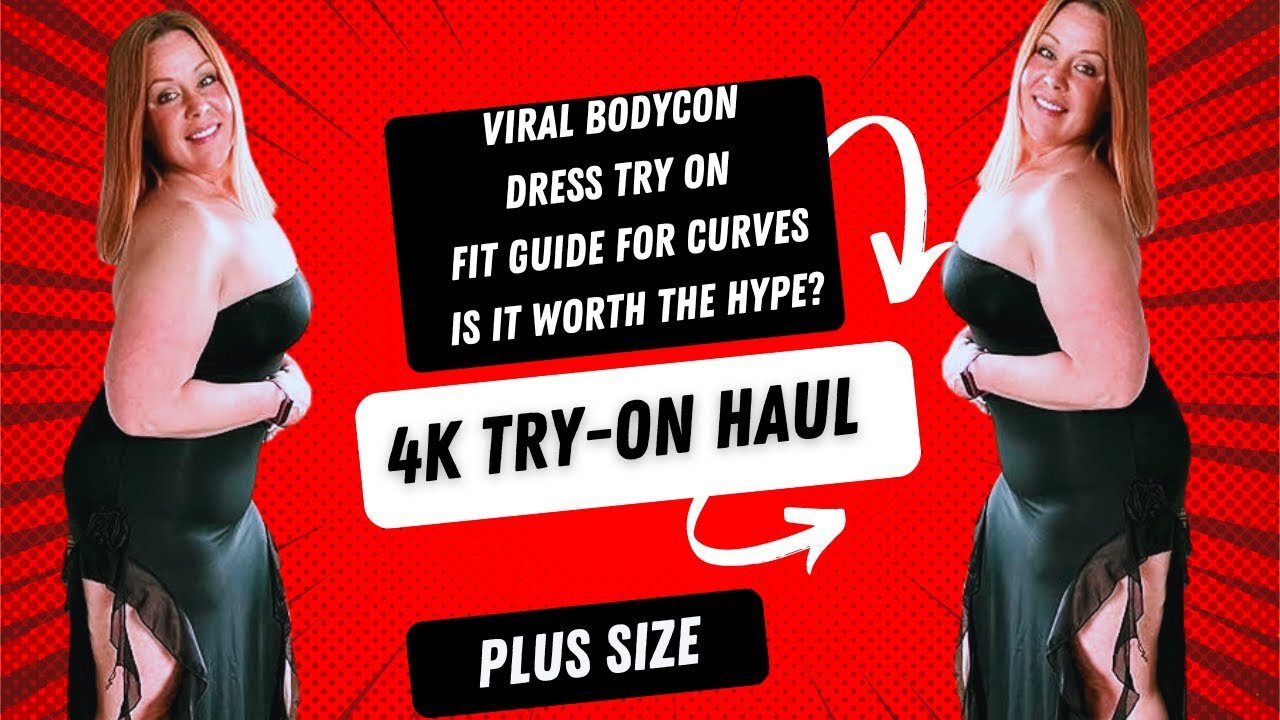 Plus Size BodyCon Dress #curvy Fit guide review Transparent Try On Haul #plussize