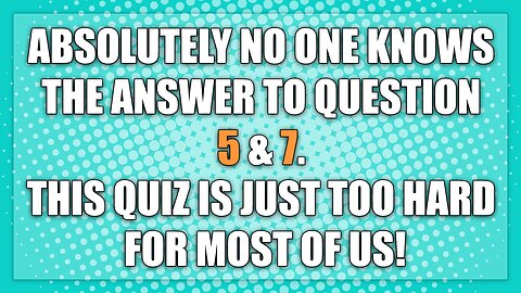 Hard Mixed Trivia Quiz