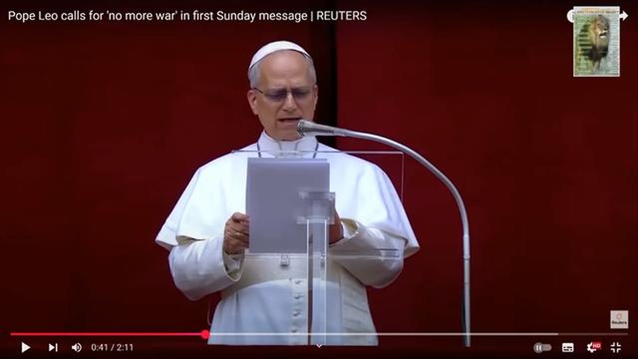 Pope Leo calls for 'No More Wars', But Exodus 15 Say 'The LORD is a man of War: YAHAWAH is his Name'