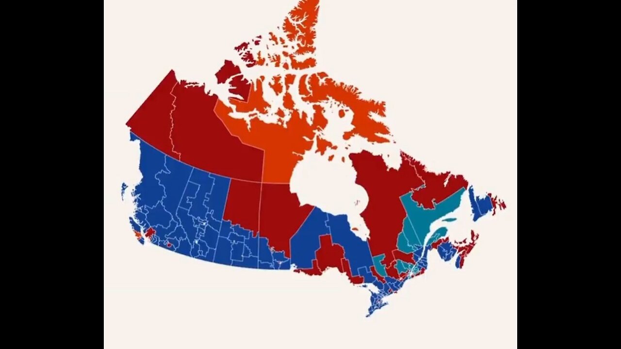 Visualization of canada’s election results “land doesn’t vote, people do” etc