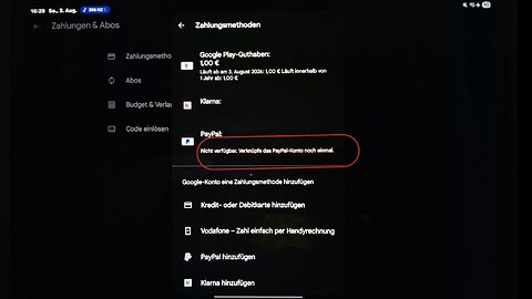 PayPal & Vodafone Manipuliert Wollte Beide Bei Google Play Store Hinzufügen Für Bezahlungen 03.08.25