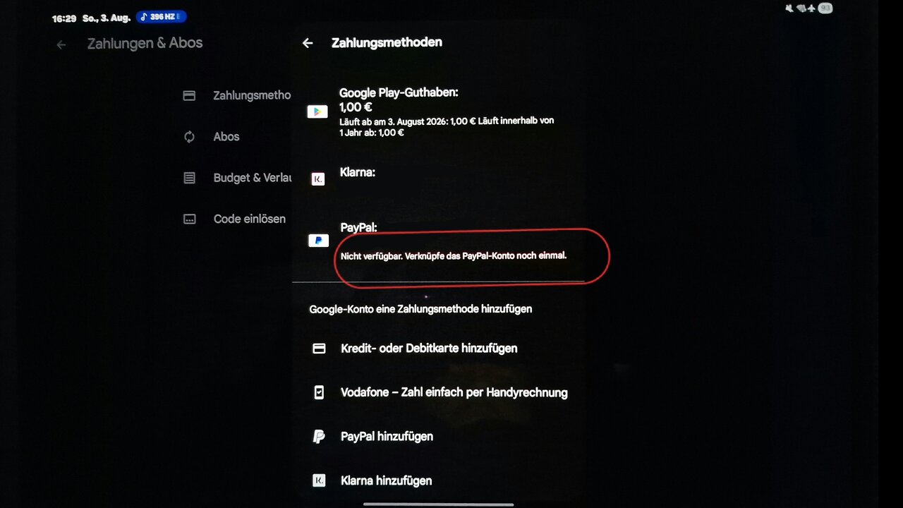 PayPal & Vodafone Manipuliert Wollte Beide Bei Google Play Store Hinzufügen Für Bezahlungen 03.08.25