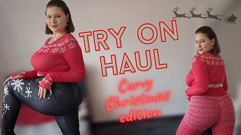 [4K]🎄 Christmas Leggings Try-On Haul | Curvy Model