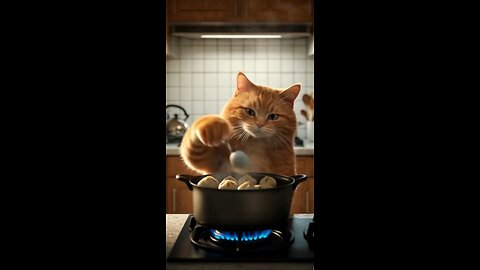 cat cooking