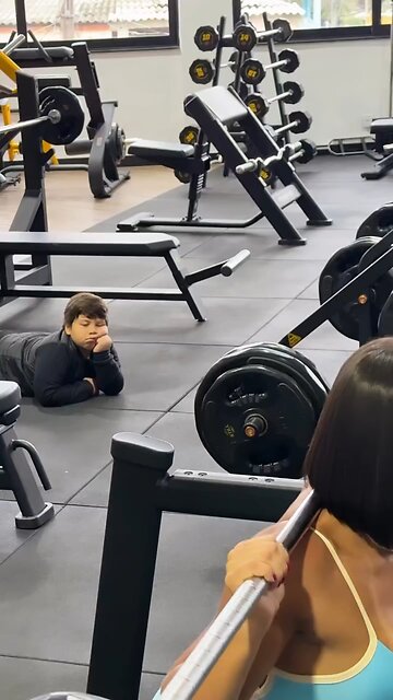 Bro was doing pushups in his shorts