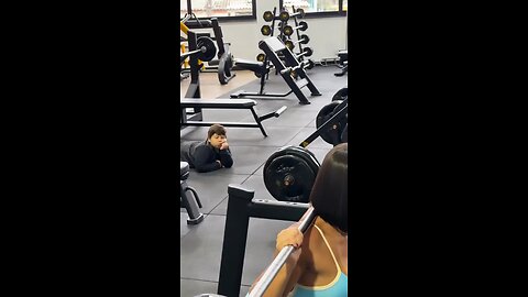 Bro was doing pushups in his shorts