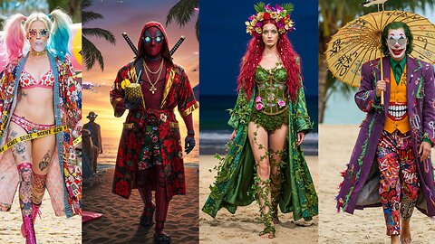 Supervillains summer vibes ☀️🏝️ #summer #marvel #dc #avengers #deadpool #thanos #venom #joker