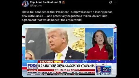 '1 TRILLION US-Russia trade deal to end conflict' — Rep. Anna Paulina Luna 'predicts' ... Or knows