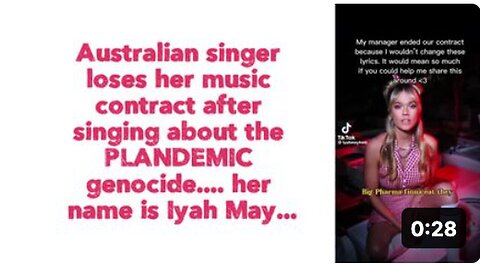 "Australian Singer's Music Contract Cancelled Following PLANDEMIC Genocide Song"