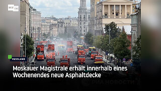 Moskauer Magistrale erhält innerhalb eines Wochenendes neue Asphaltdecke