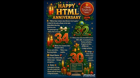 HTML Anniversary Carol (Christmas 2025/Black Friday Remix)