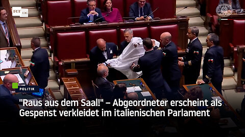 "Raus aus dem Saal!" – Abgeordneter erscheint als Gespenst verkleidet im italienischen Parlament