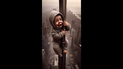 A Child's Cry Between the Clouds and Danger😰 #ai #animation #funny #cuteanimals #cartoon #shorts