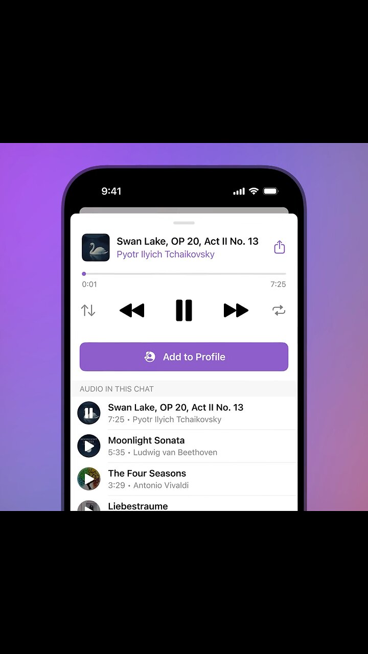 Telegram ahora te permite mostrar música en tu perfil
