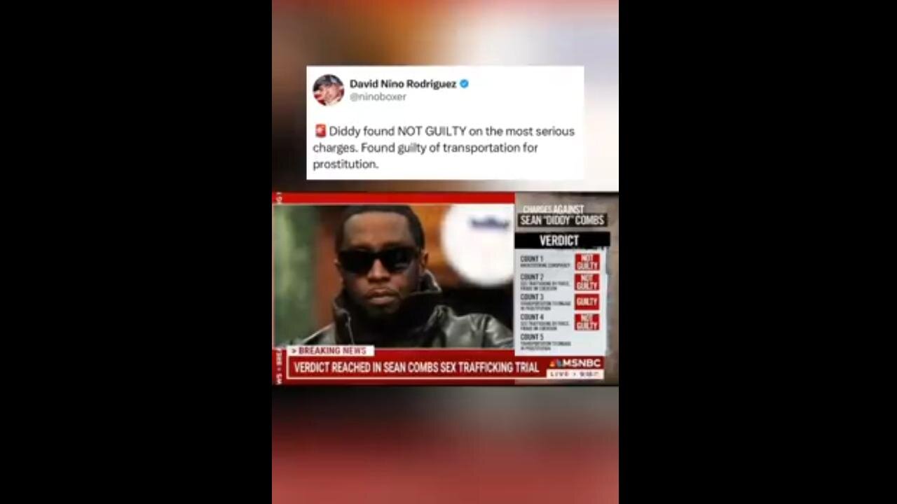 🚨Diddy Found NOT GUILTY by jury for the most serious charges ~ 7.2.25 Nino post