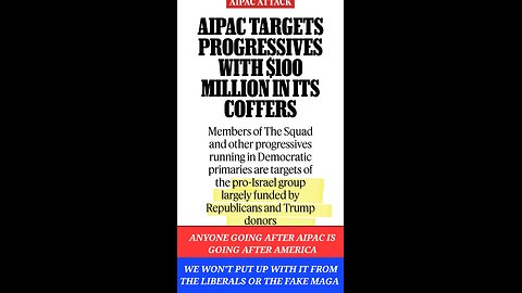 YOU GO AFTER AIPAC, YOUR GOING AFTER MAGA