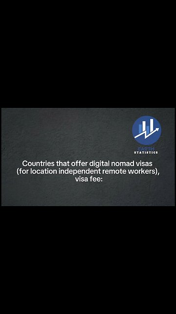 Countries that offer digital nomad visas (for location independent remote workers), visa fee...