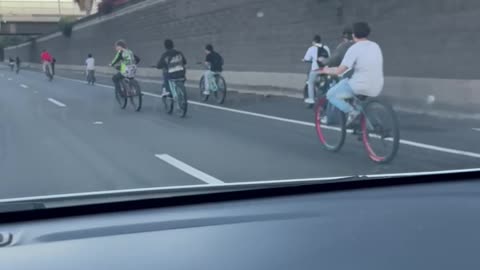 Bicycle Ride On Bay Area Interstate