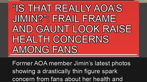 Is That Really Aoas Jimin Frail Frame and Gau 