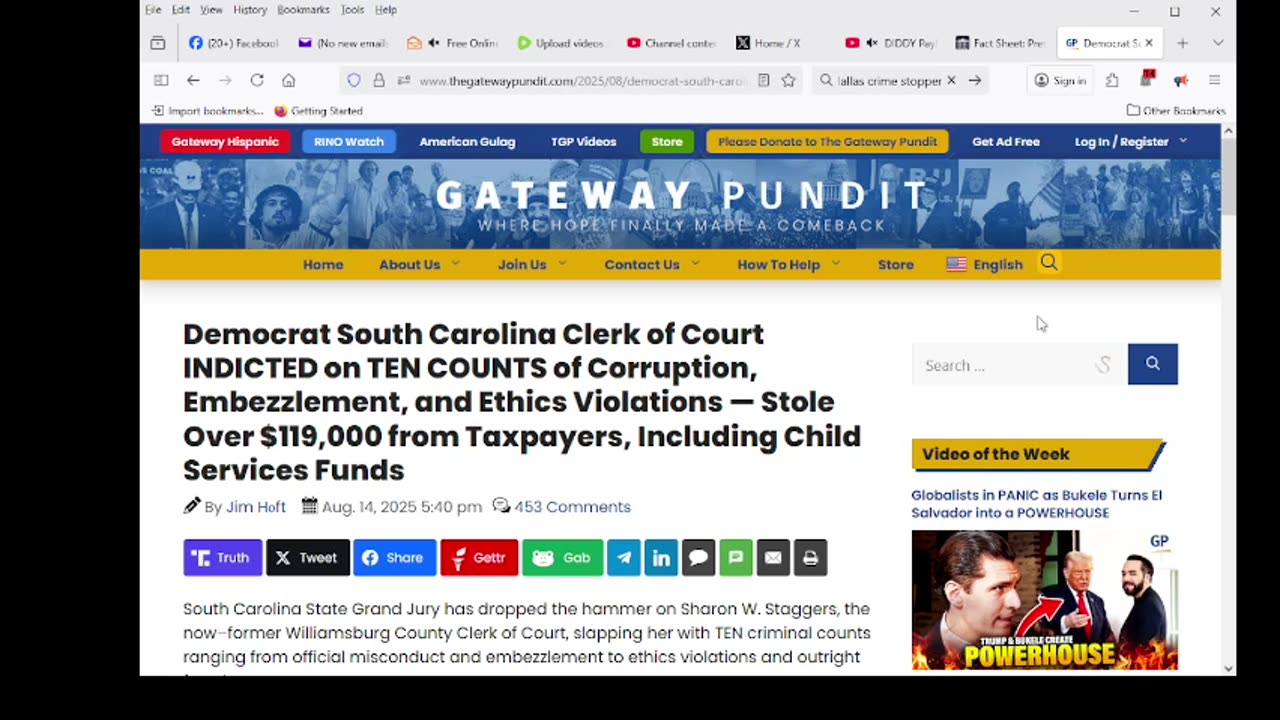 South Carolina Clerk of Court INDICTED on TEN COUNTS of Corruption, Embezzlement