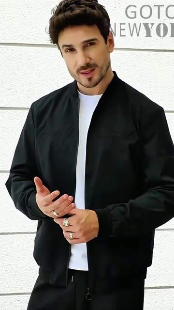 Classic Men's Embroidered Bomber Jacket with Matching Joggers