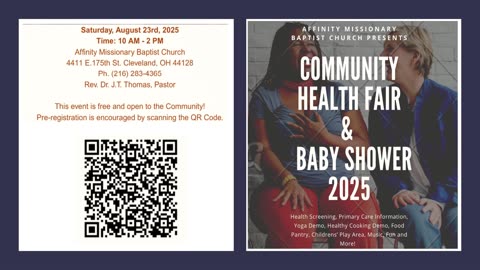 Affinity Missionary Baptist Church Presents “Community Health Fair & Baby Shower 2025.”