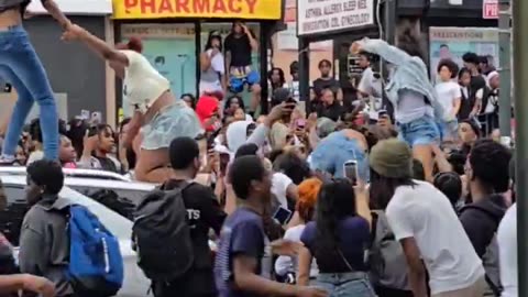 "Teens" at it again in NYC live today