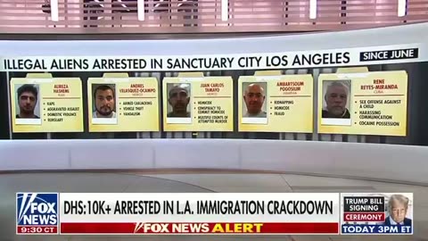 DHS has announced that more than 10,000 illegal immigrants have been arrested in LA