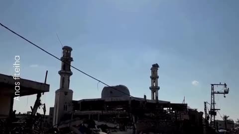 The Al-Shafi’i Mosque in Gaza City’s Al-Zaytoun neighborhood has become a shelter