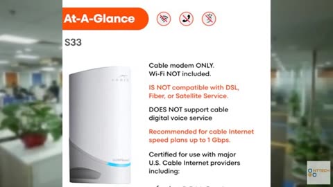 ARRIS (S33) - Cable Modem - Fast DOCSIS 3.1 Multi-Gigabit Cable Modem For Comcas