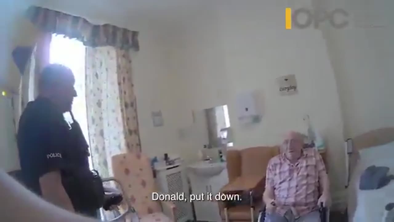 A 93-year-old disabled pensioner was sprayed in the face with pepper spray before being shot