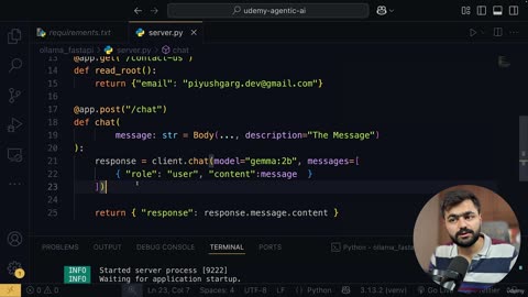 18.6 -Integrating Ollama with FastAPI & Python APIs