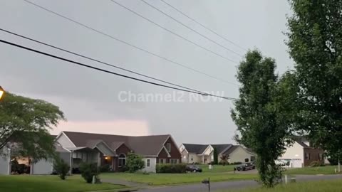 Tornado on the ground in Clarksville, Tennessee