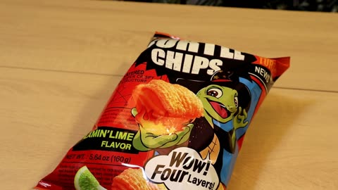 Turtle Chips Spicy Flamin' Lime Four Layer Snack Review Taste Test