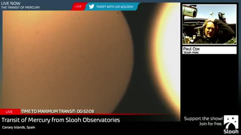 Transit of Mercury 2016 from Slooh Observatories with Second Sun aka The Great Red Dragon