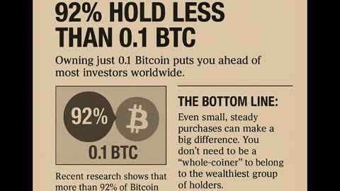 BITCOIN RICH LIST: 92% HOLD LESS THAN 0.1 BTC