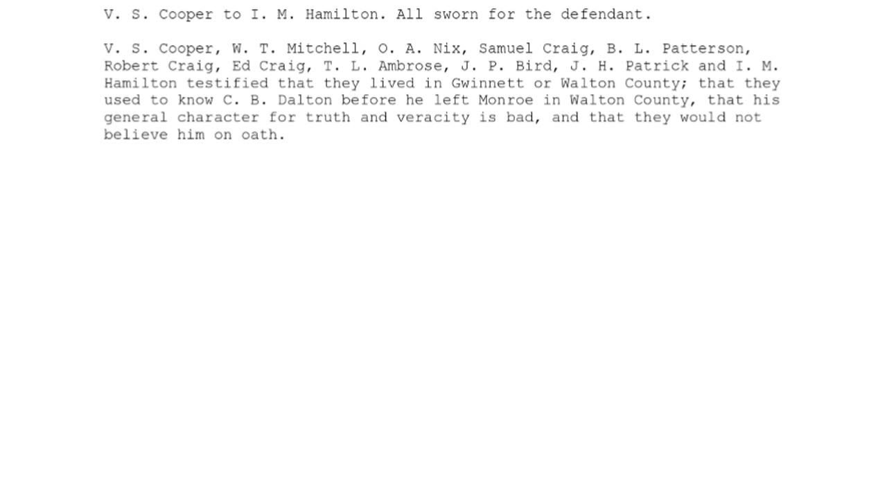 I M HAMILTON, Sworn In For The Defendant, 90th To Testify