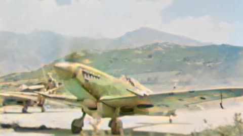 British Spitfires soar over Italy ✈️ Allied efforts in 1944 ⚔️ #ColourizedFootage