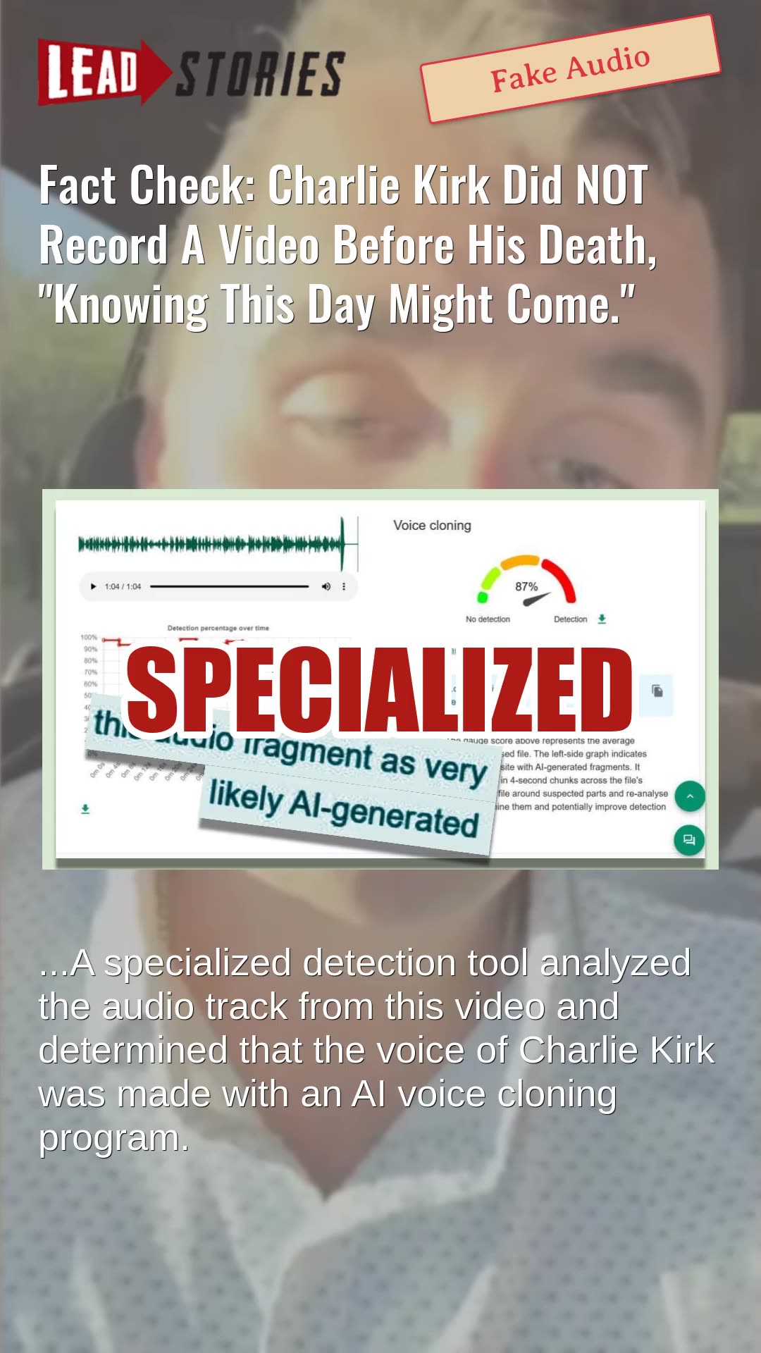 Fact Check: Charlie Kirk Did NOT Record A Video Before His Death, Knowing This Day Might Come.