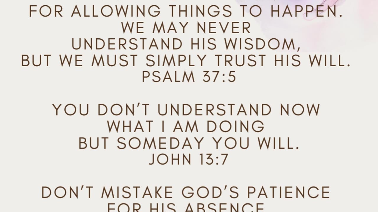 Trust God's will