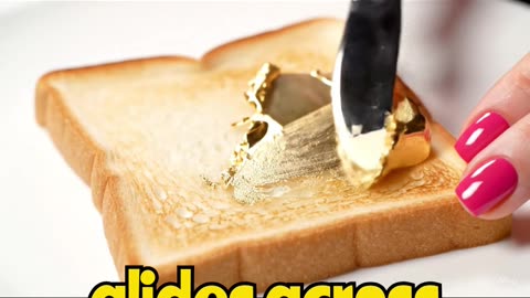Spreading GOLD on Toast?! ✨🍞 Looks Too Perfect to Be Real #AIArt #UnrealCreation #GoldenVibes
